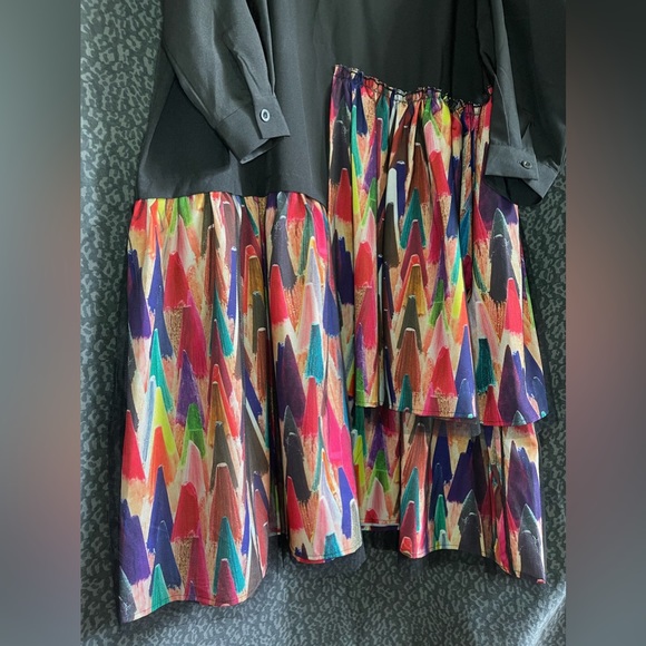 Funky artsy black multicolor dress Audience New York - Picture 2 of 9